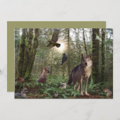 森林動物招待状カード 招待状 (正面/裏面)