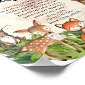 森林動物木製のログ深夜おむつゲーム ポスター (角)