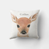 森林動物水彩シカタイポグラフィ子供部屋 クッション (裏面)