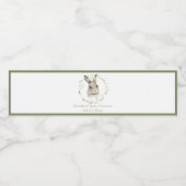 森林動物水彩バニー名ベビーシャワー ペットボトルラベル (シングルラベル)