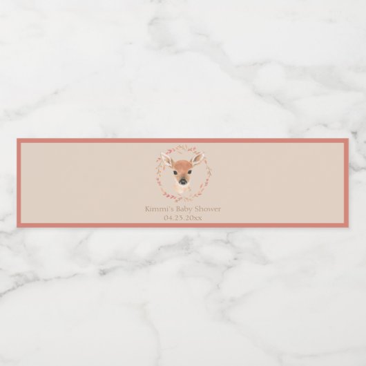 森林動物水彩赤ちゃんミニマルシャワー ペットボトルラベル (シングルラベル)