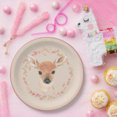 森林動物水彩赤ちゃんミニマルシャワー ペーパープレート (パーティー)
