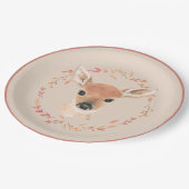 森林動物水彩赤ちゃんミニマルシャワー ペーパープレート (アングル)
