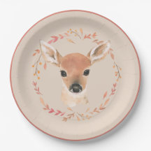 森林動物水彩赤ちゃんミニマルシャワー