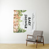 森林動物男の赤ちゃんシャワーパーティーフォトシュート タペストリー (インサイチュ(横))