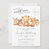 森林動物秋男の赤ちゃんシャワー 招待状 (正面)
