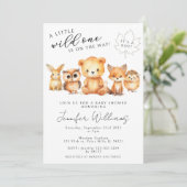 森林動物秋男の赤ちゃんシャワー 招待状 (スタンド正面)