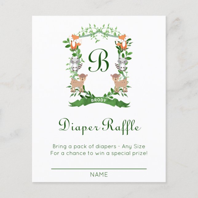 森林動物紋章おむつラッフル (正面)