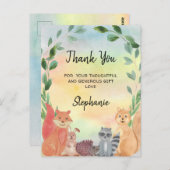 森林動物赤ちゃんシャワーありがとうはがき ポストカード (正面/裏面)