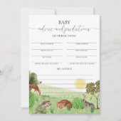 森林動物赤ちゃんシャワーアドバイス予測カード 招待状 (正面)