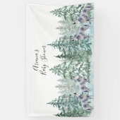 森林動物赤ちゃんシャワーパーティーバナー 横断幕 (縦)