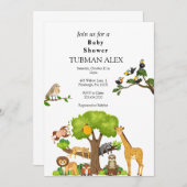 森林動物赤ちゃんシャワー招待状 招待状 (正面/裏面)