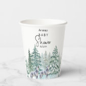 森林動物赤ちゃんシャワー紙カップ 紙コップ (裏面)