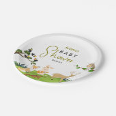 森林動物赤ちゃんシャワー紙プレート ペーパープレート (アングル)