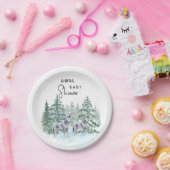 森林動物赤ちゃんシャワー紙プレート ペーパープレート (パーティー)