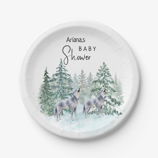 森林動物赤ちゃんシャワー紙プレート ペーパープレート (正面)