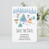 森林動物踊りのまわりにクリスマスツリー セーブザデート (スタンド正面)