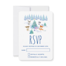 森林動物踊りのまわりにクリスマスツリー