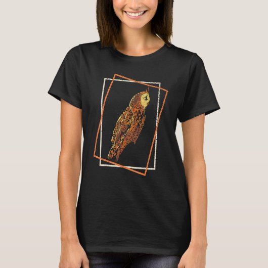 森林動物鳥捕食者フクロウ1 Tシャツ (正面)