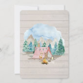 森林動物鹿がベア・ベイビー素朴・シャワー 招待状 (裏面)