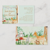 森林動物鹿フクロウの森林図書の依頼 名刺 (正面/裏面)