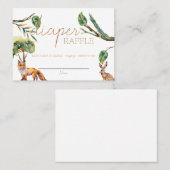 森林動物 |おむつラッフルカード | Wh. プレイスカード (正面/裏面)