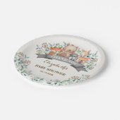 森林動物/お洒落な森林ベビーシャワー ペーパープレート (アングル)