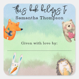 森林動物 – この本は属する スクエアシール