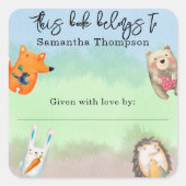 森林動物 – この本は属する スクエアシール (正面)