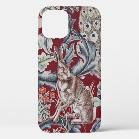 森林動物、ウィリアム・モリス・ケースメイトiPhone Ca Case-Mate iPhoneケース (裏面)