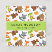 森林動物，キッズセン遊ター，アクティビティセンター スクエア名刺 (正面)