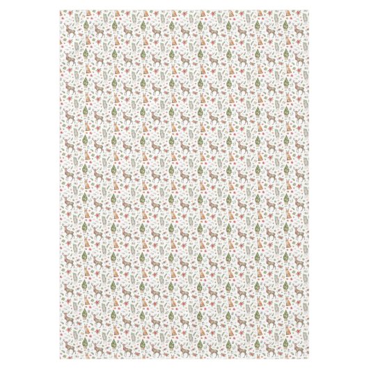 森林動物 |キツネ、鹿と狼の休日 テーブルクロス (正面)