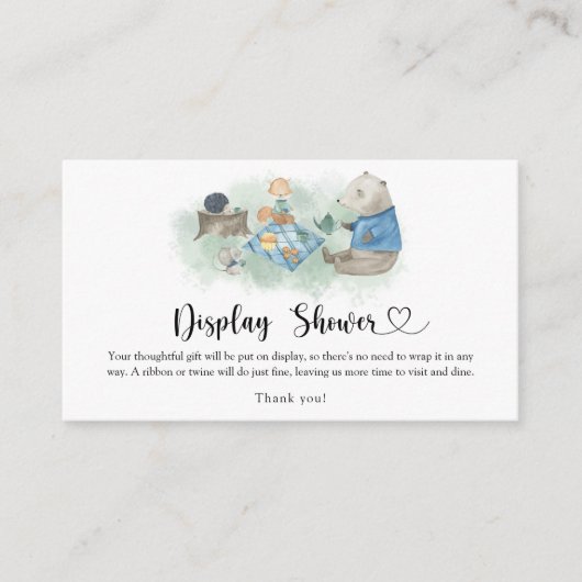 森林動物 – シャワーを表示 エンクロージャーカード (正面)