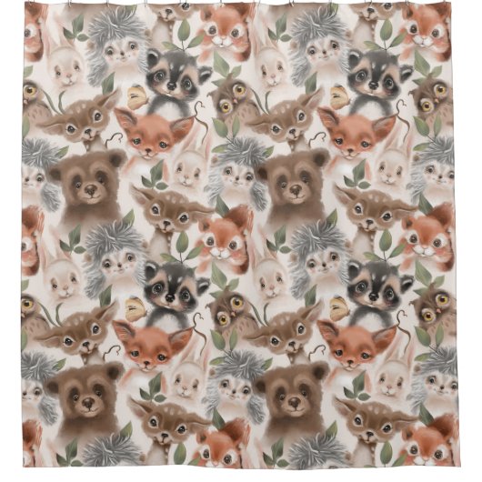 森林動物 シャワーカーテン (正面)