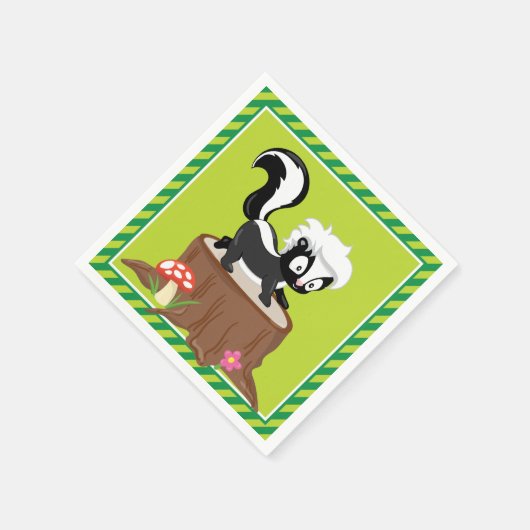 森林動物 | スカンク スタンダードカクテルナプキン (角)