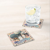 森林動物 – トライバルワイルドワンカスタマイズ スクエアペーパーコースター (インサイチュ)