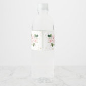 森林動物,ピンクの花,赤ちゃんシャワー ペットボトルラベル (裏面)