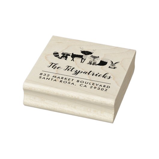 森林動物 |ファミリ名差出人住所 ラバースタンプ (スタンプ)