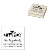 森林動物 |ファミリ名差出人住所 ラバースタンプ (押印)