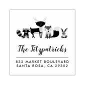 森林動物 |ファミリ名差出人住所 ラバースタンプ (インプリント)