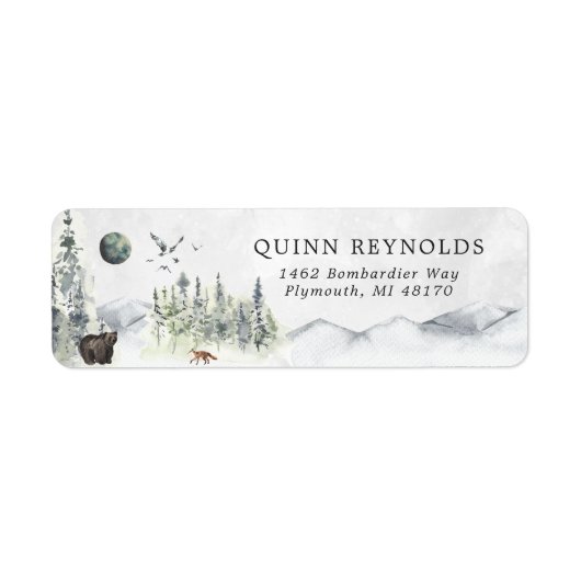森林動物 |フォレストベビー差出人住所ラベル ラベル (正面)