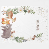 森林動物 フリースブランケット (正面(横))