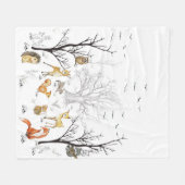 森林動物 フリースブランケット (正面(横))