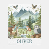 森林動物 フリースブランケット (正面)