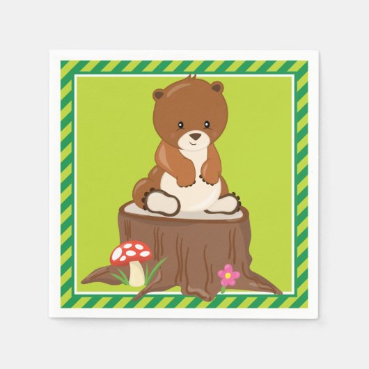 森林動物 | ベアーカブ スタンダードカクテルナプキン (正面)