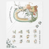 森林動物 |ベビーマイルストーン一括 フリースブランケット (正面)