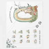 森林動物 |ベビーマイルストーン一括 フリースブランケット (正面)