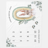 森林動物 |ベビーマイルストーン毛布 フリースブランケット (正面)