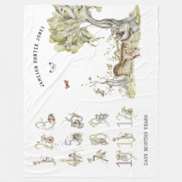 森林動物 |ベビーマイルストーン フリースブランケット