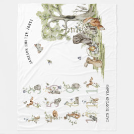 森林動物 |ベビーマイルストーン フリースブランケット